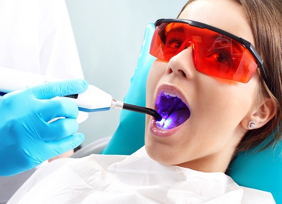 girl getting dental sealants