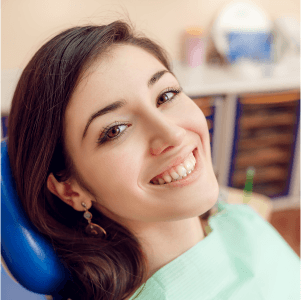 Woman smiling at camera