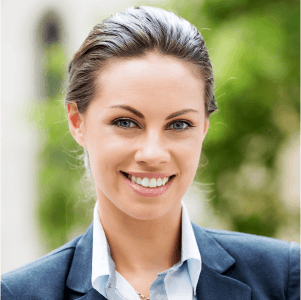 woman smiling outside