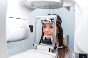 Girl getting 3D dental scan