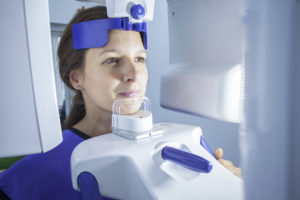 Woman receiving 3D cone beam scan